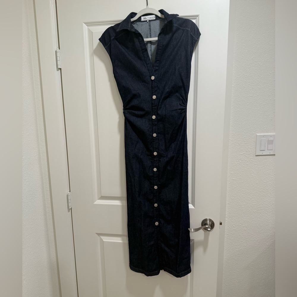 Zara Black Button-Down Maxi Dress